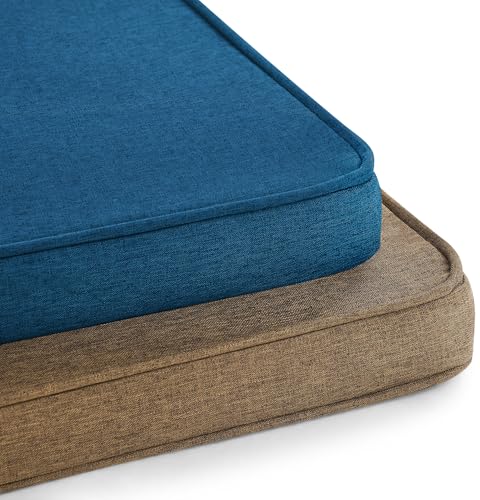 Custom Bay Window Seat Cushion Cotton Linen High Density Customized Bench Seating Foam Cushions for Indoor Furniture, Mudroom Entryway, Kitchen Dining Room Reading Breakfast Nook, Non Slip Bottom